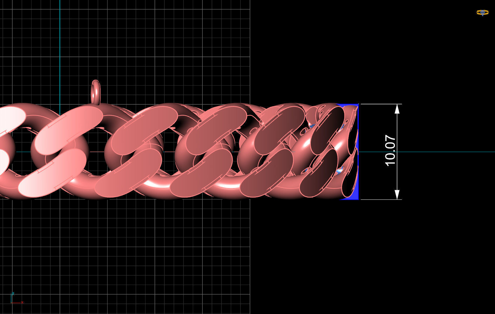 10 MM CUBAN LINK CHAIN FOR BRACELET 3D print model_7