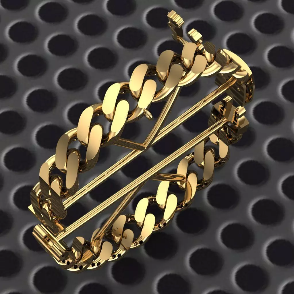 10 MM CUBAN LINK CHAIN FOR BRACELET 3D print model_0