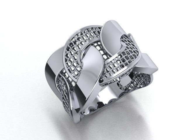 cuban chain  nest ring  3D print model_9