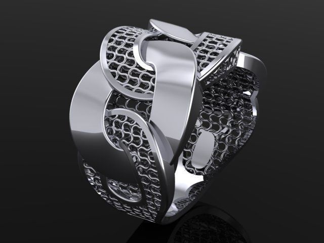 cuban chain  nest ring  3D print model_11