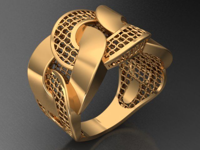 cuban chain  nest ring  3D print model_4