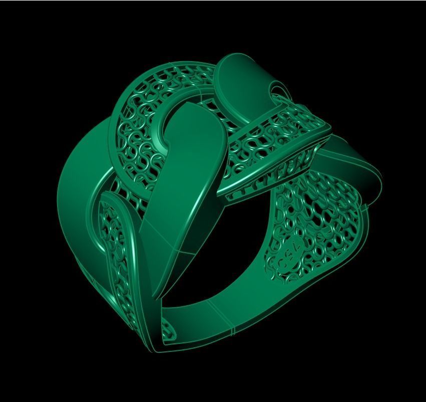cuban chain  nest ring  3D print model_19
