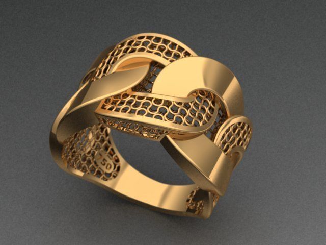 cuban chain  nest ring  3D print model_2