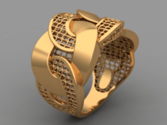 cuban chain  nest ring  3D print model_5