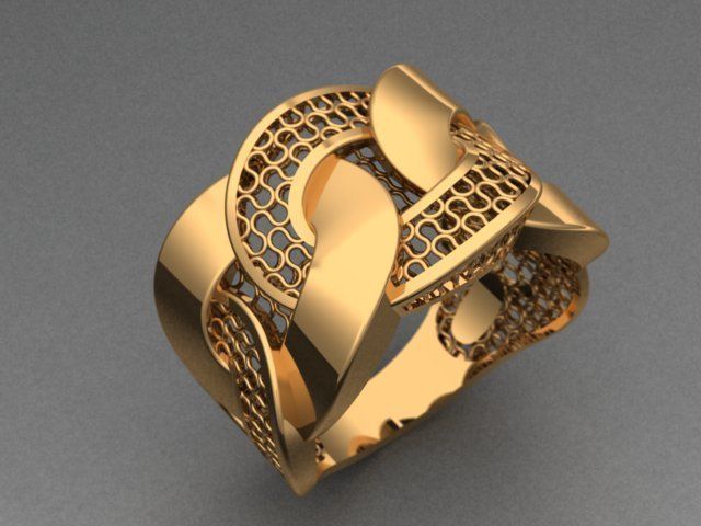 cuban chain  nest ring  3D print model_1