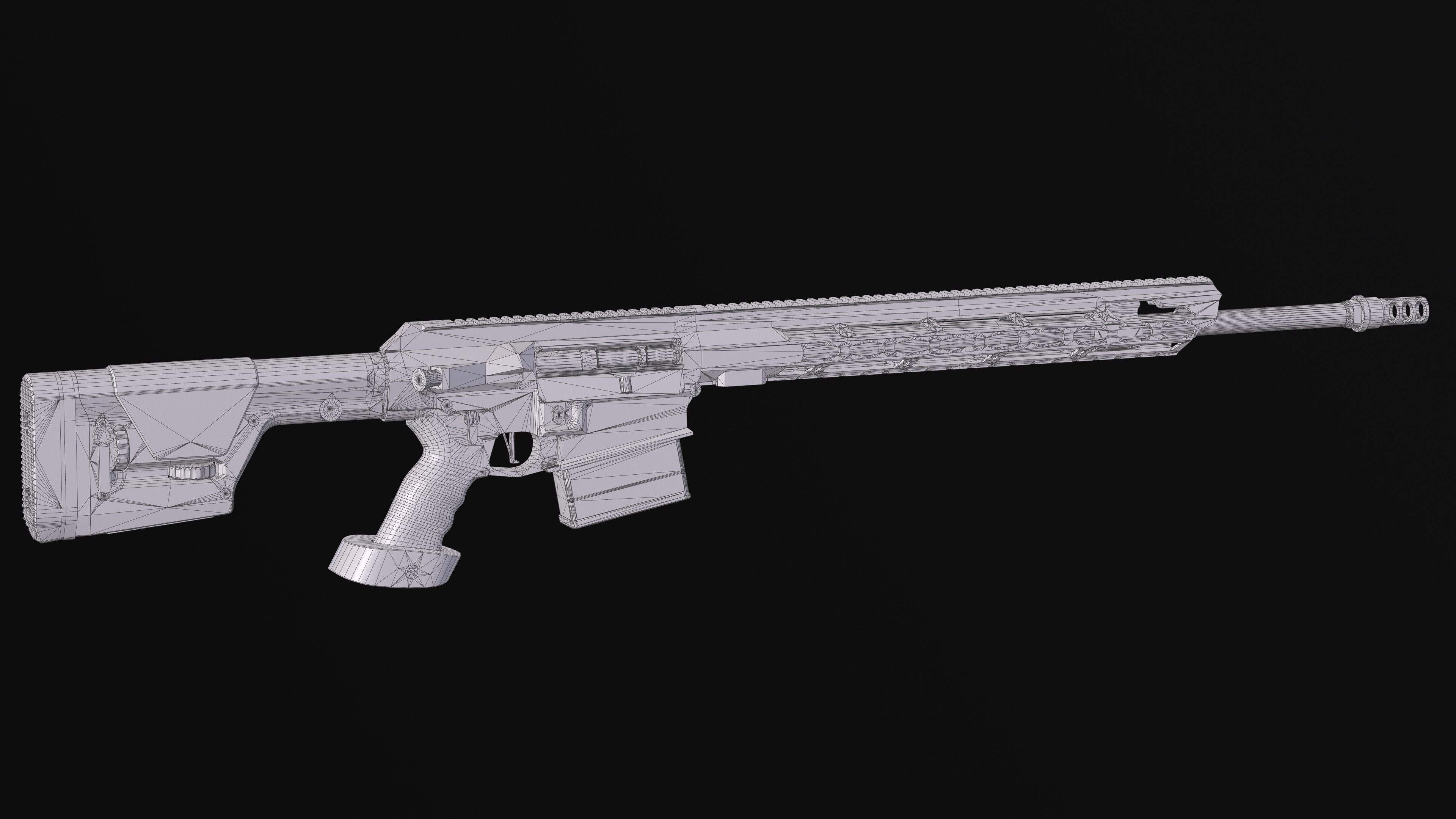 Modular Sniper Rifle MK 18 Mjolnir  Low-poly 3D model_29