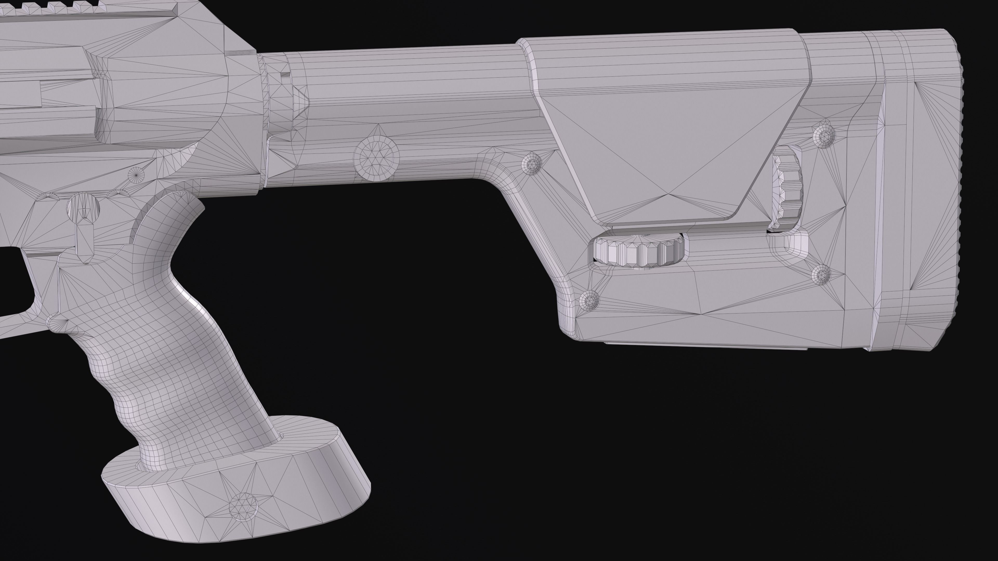 Modular Sniper Rifle MK 18 Mjolnir  Low-poly 3D model_35