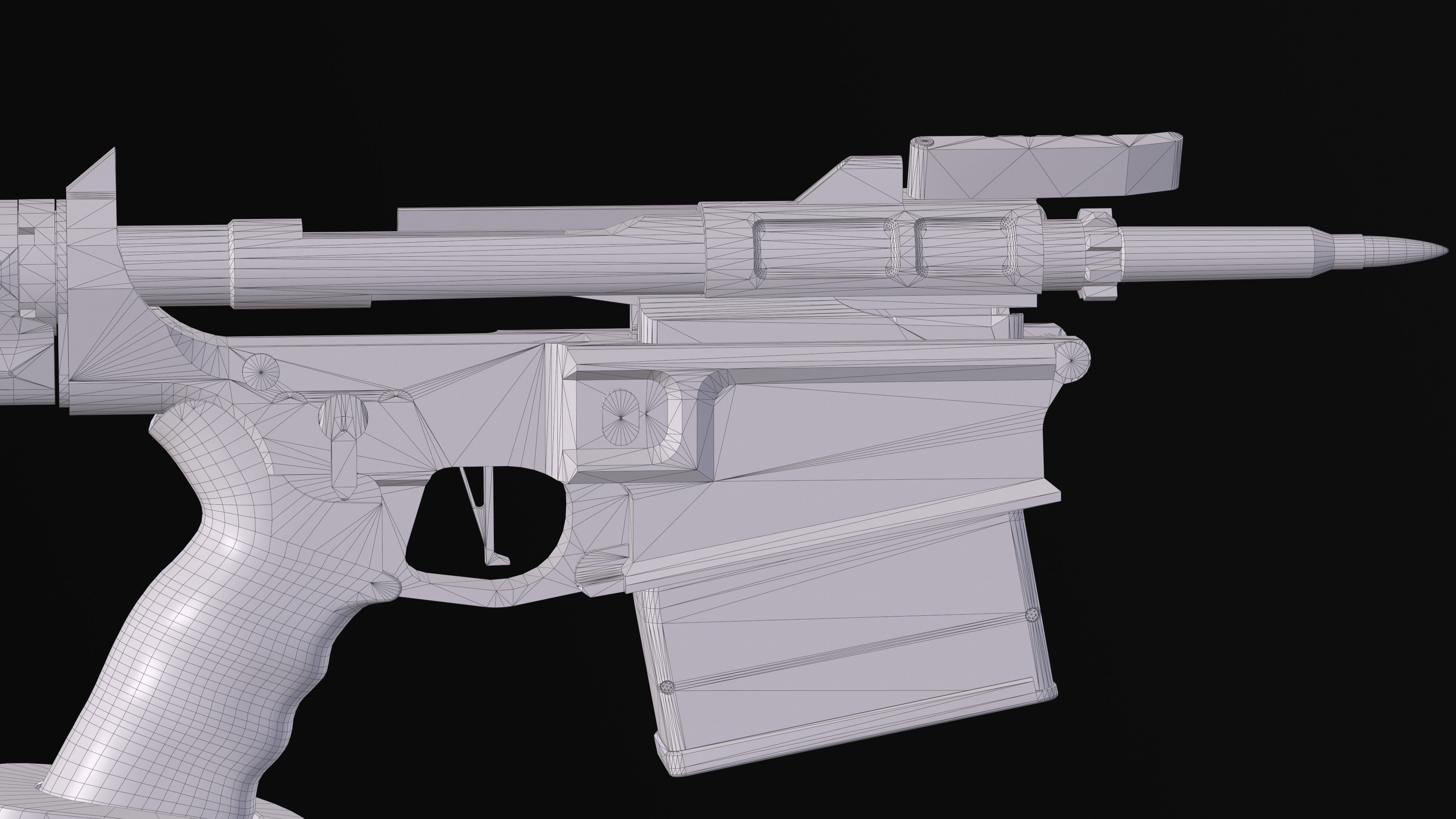 Modular Sniper Rifle MK 18 Mjolnir  Low-poly 3D model_33
