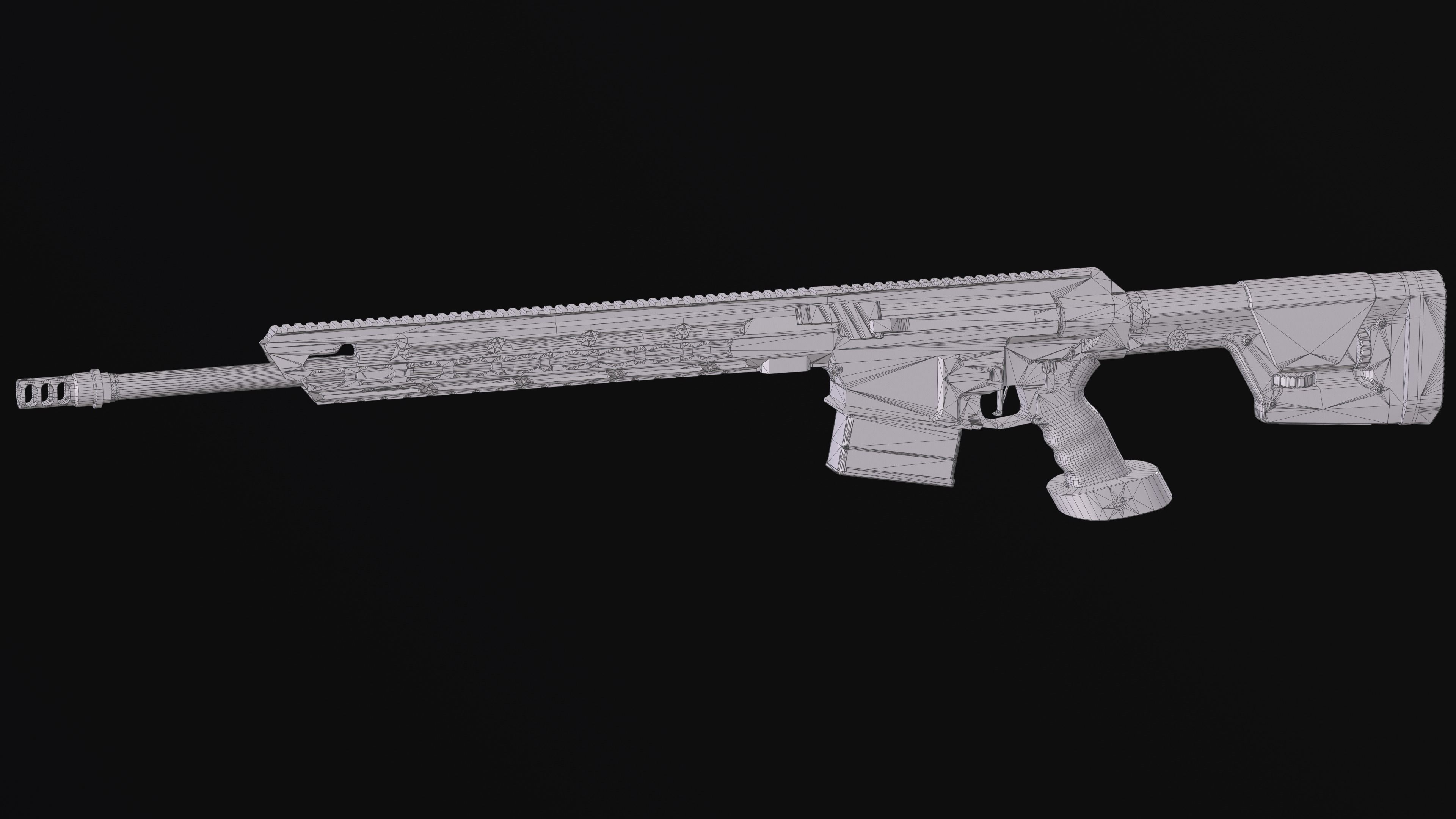Modular Sniper Rifle MK 18 Mjolnir  Low-poly 3D model_28