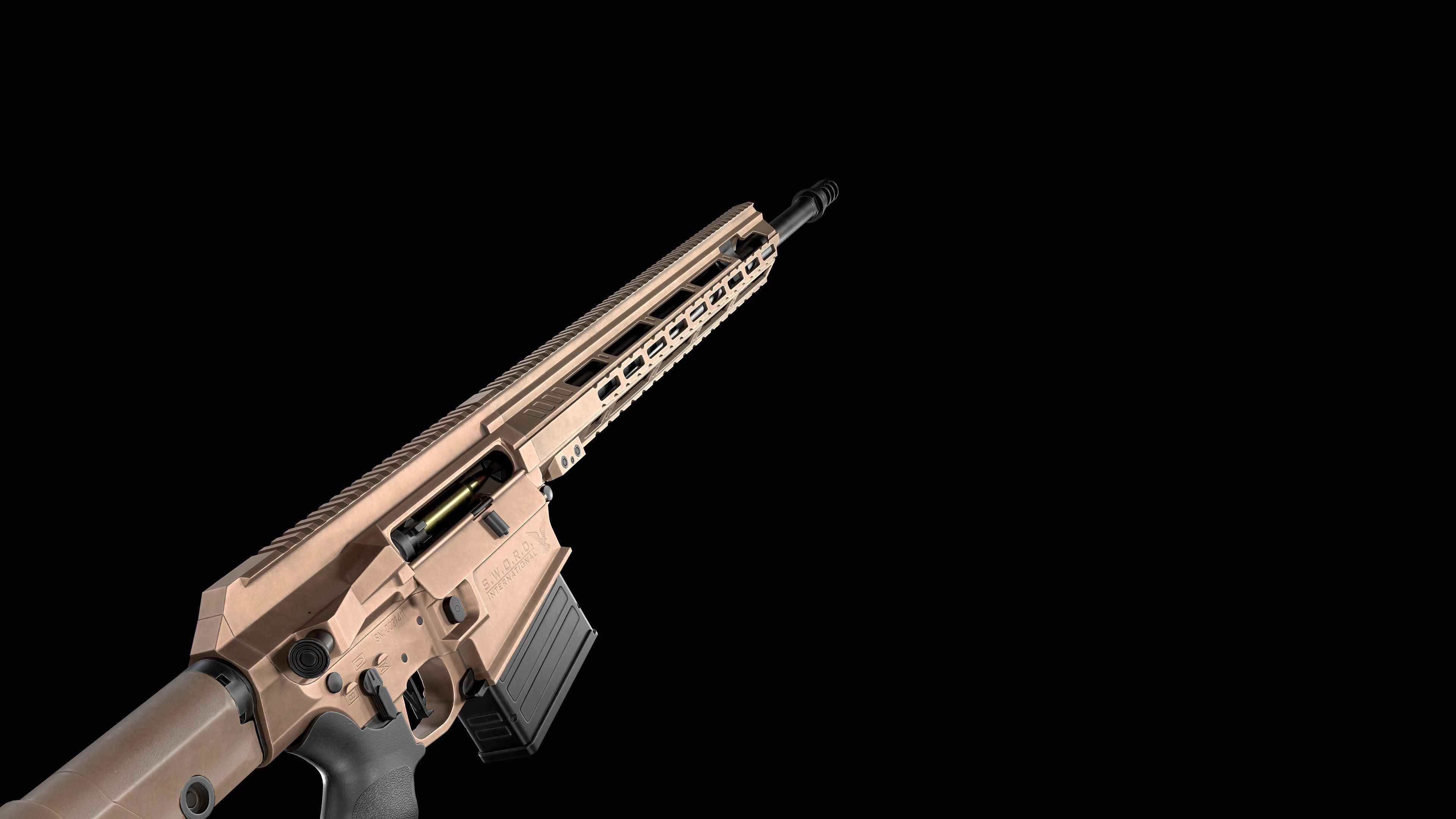 Modular Sniper Rifle MK 18 Mjolnir  Low-poly 3D model_21