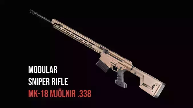 Modular Sniper Rifle MK 18 Mjolnir  Low-poly 3D model