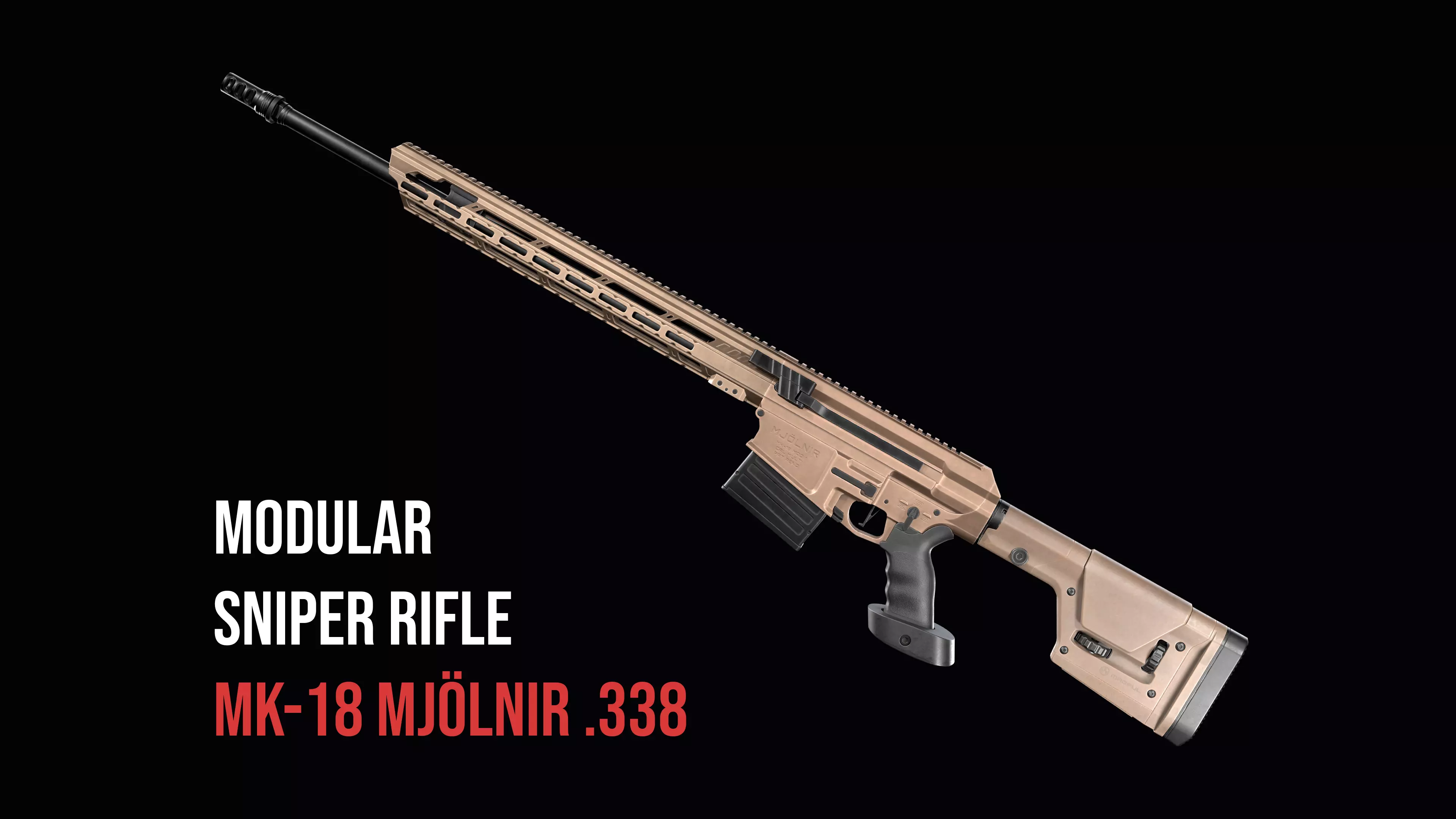 Modular Sniper Rifle MK 18 Mjolnir  Low-poly 3D model_0