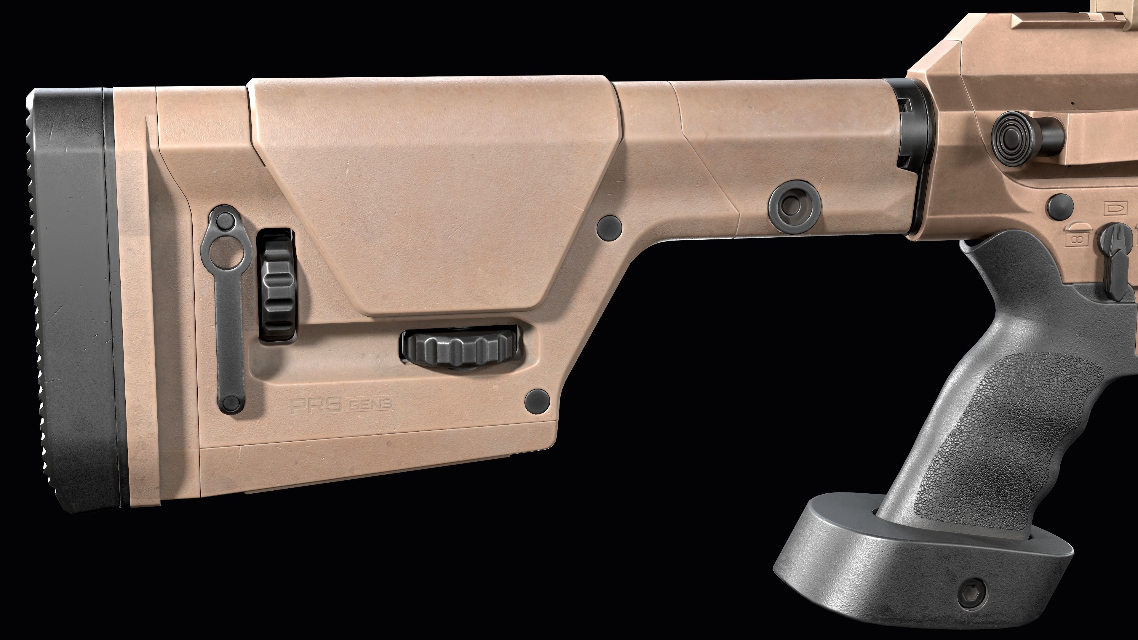 Modular Sniper Rifle MK 18 Mjolnir  Low-poly 3D model_16