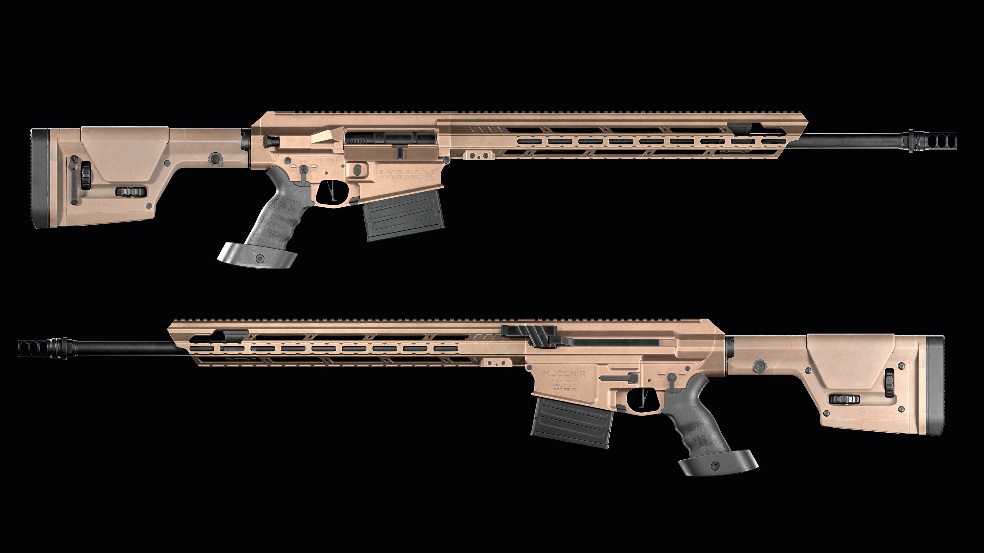 Modular Sniper Rifle MK 18 Mjolnir  Low-poly 3D model_25