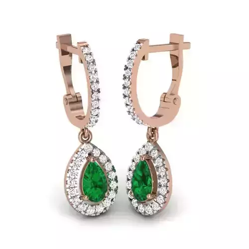 Women huggies earrings 3dm render details