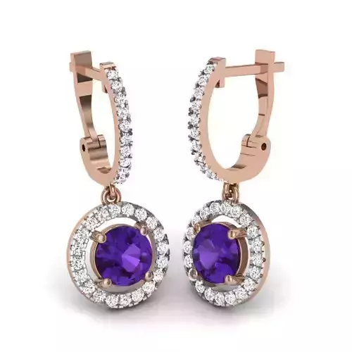 Women huggies earrings 3dm render details