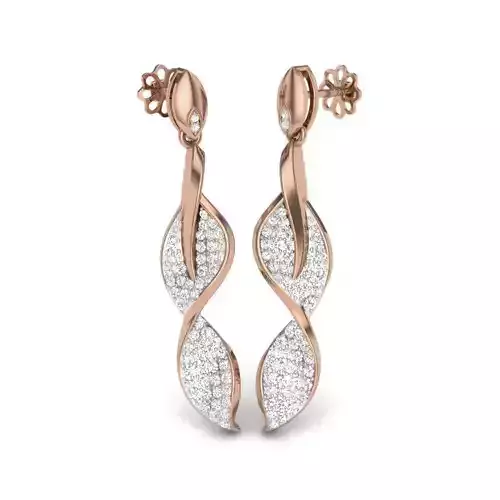 Women long earrings 3dm render details