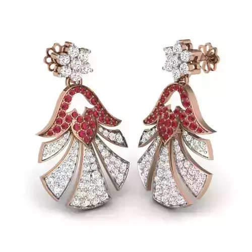 Women drops earrings 3dm render details
