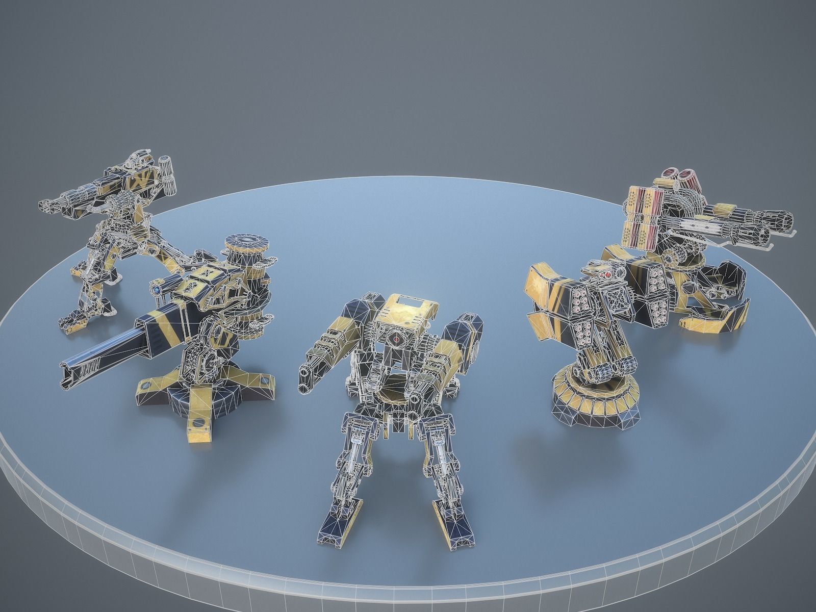 Gameready sentries collection Low-poly 3D model_23