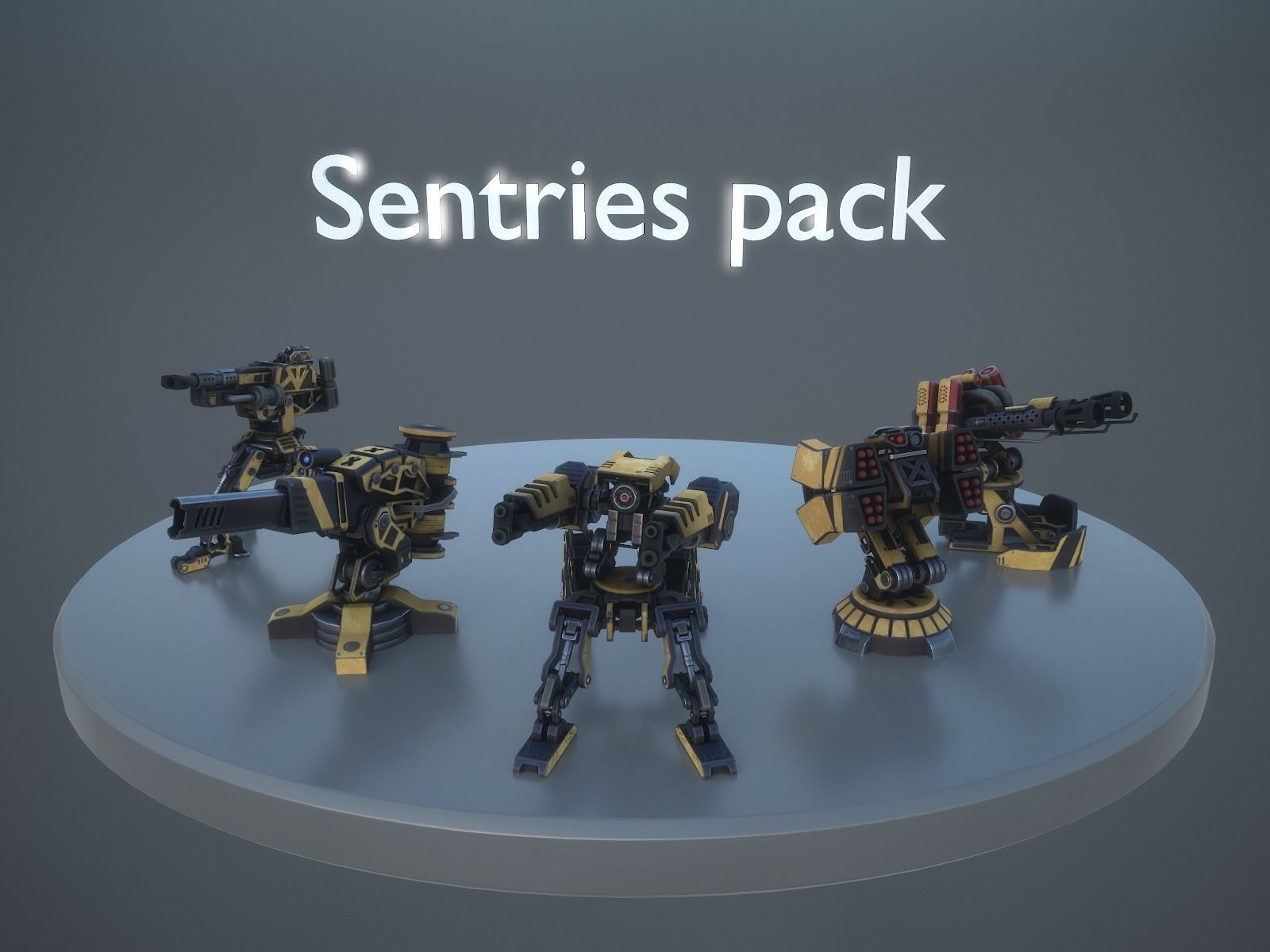 Gameready sentries collection Low-poly 3D model_12