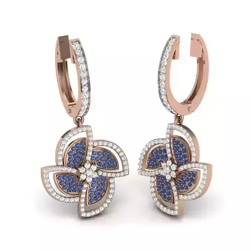 Women huggies earrings 3dm render details