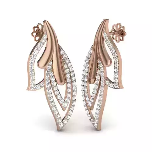 Women studs earrings 3dm render details