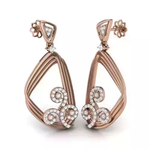 Women drops earrings 3dm render details