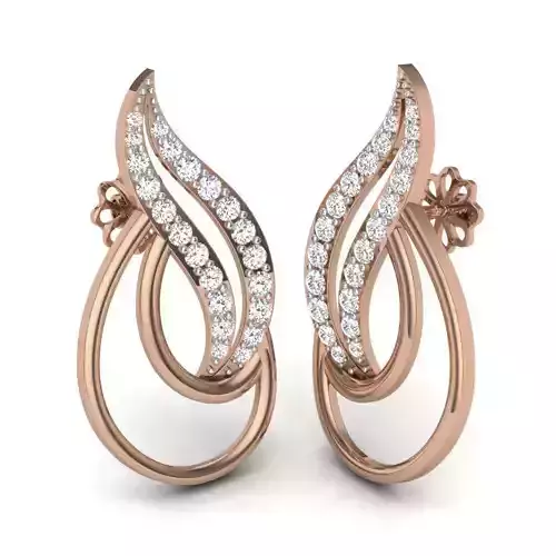 Women studs earrings 3dm render details