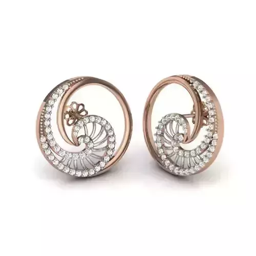 Women studs earrings 3dm render details