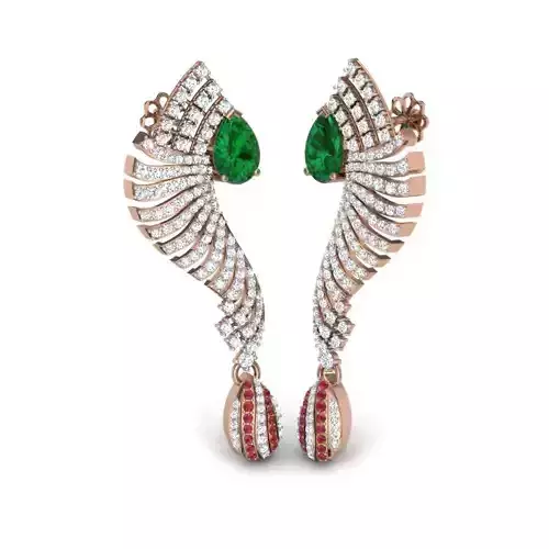 Women drops earrings 3dm render details