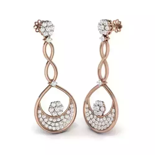 Women long earrings 3dm render details