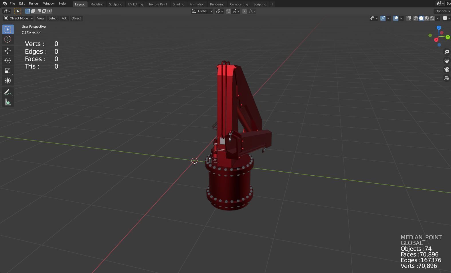 AHTS ship Crane 3D model_3