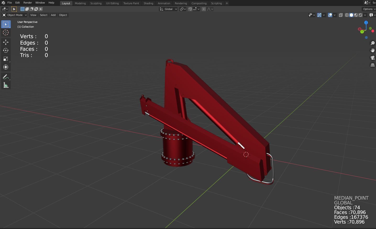 AHTS ship Crane 3D model_4