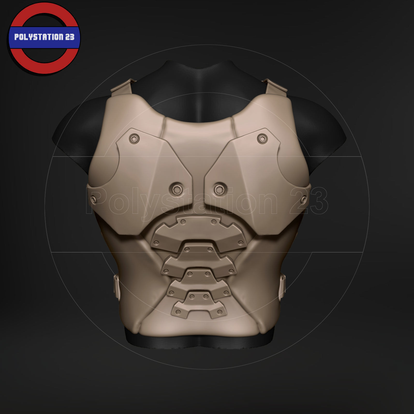 Sci fi character Torso armour v6 highpoly zbrush 3D model_4