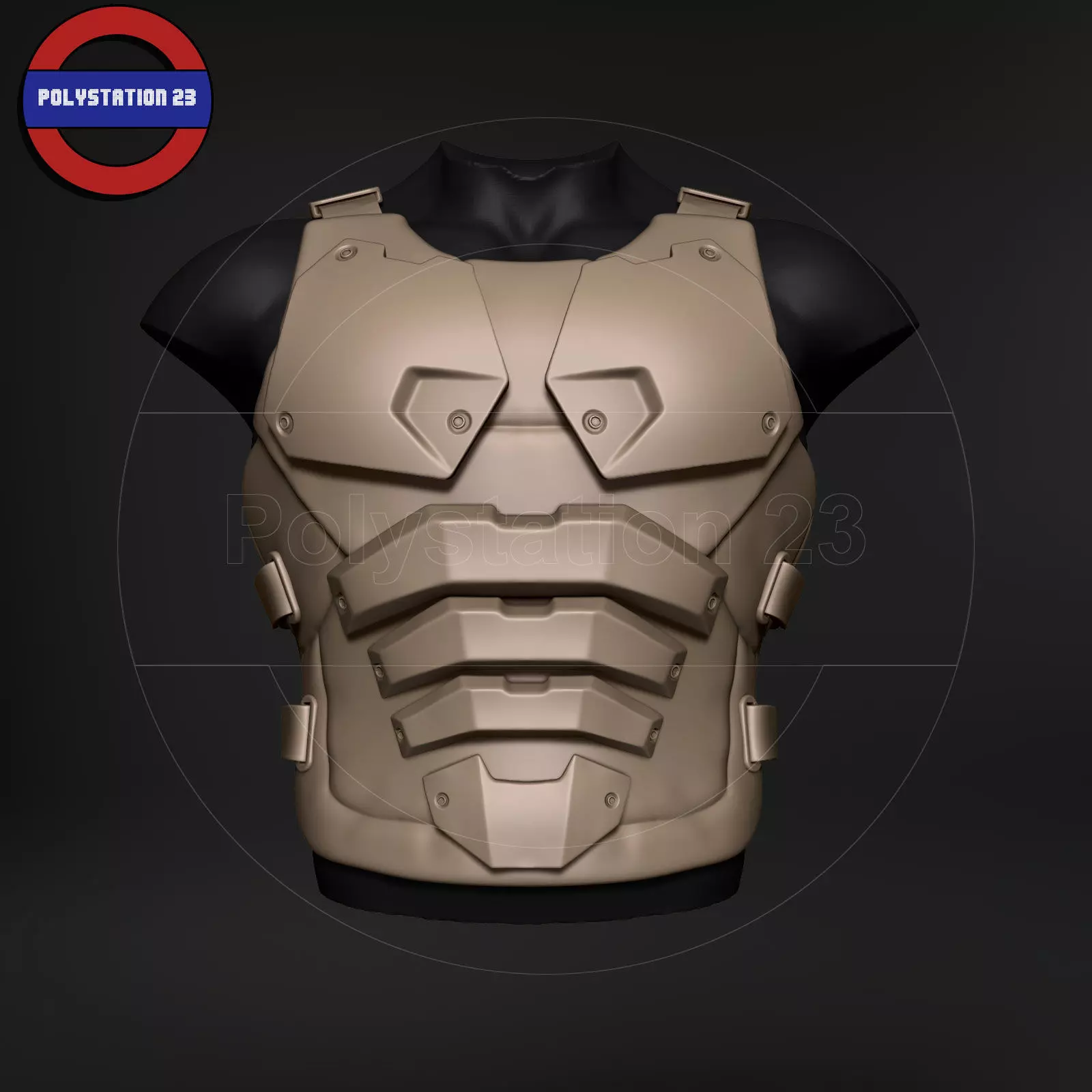 Sci fi character Torso armour v6 highpoly zbrush 3D model_0