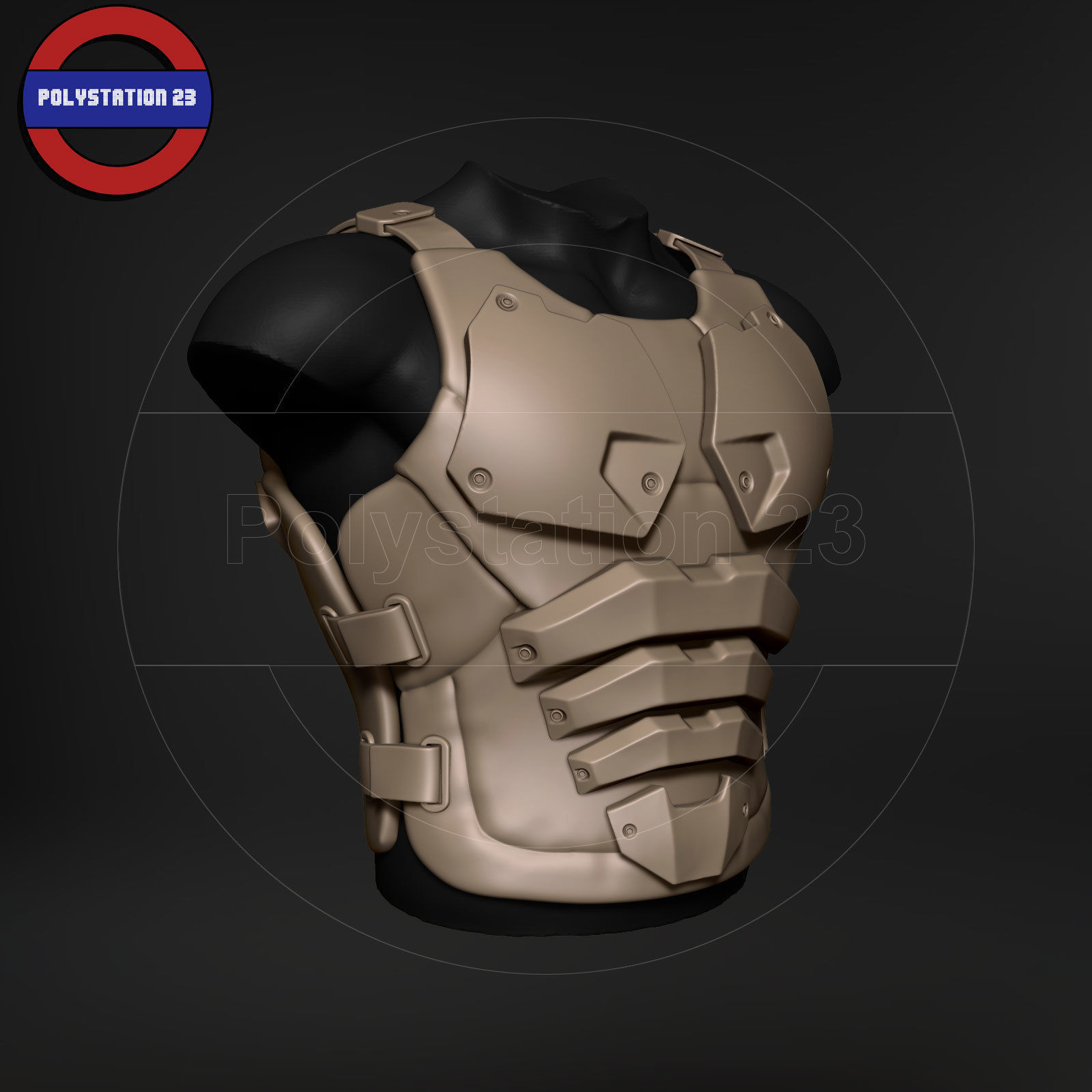 Sci fi character Torso armour v6 highpoly zbrush 3D model_7