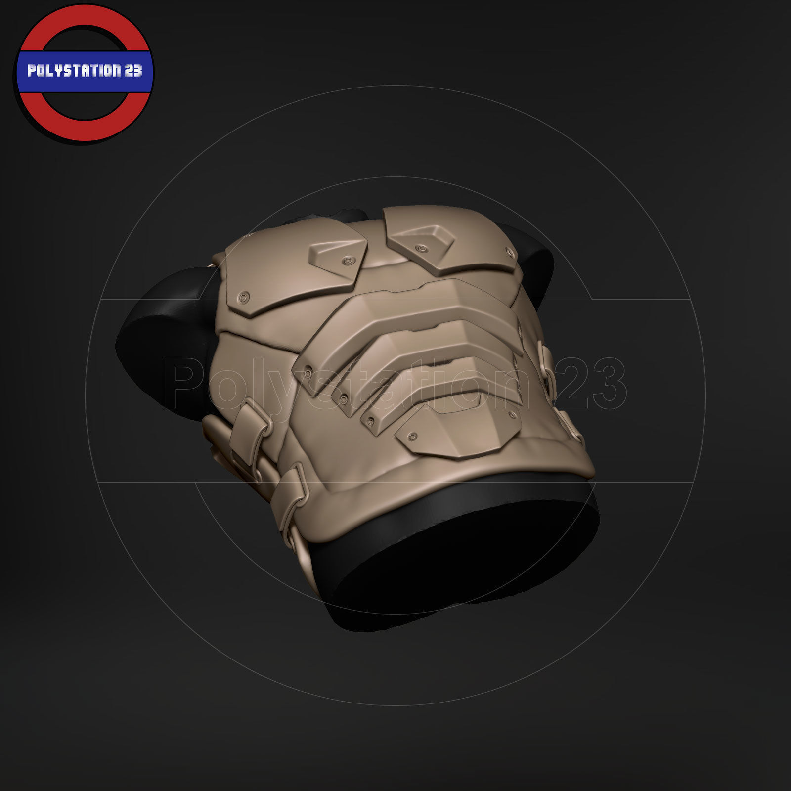 Sci fi character Torso armour v6 highpoly zbrush 3D model_10