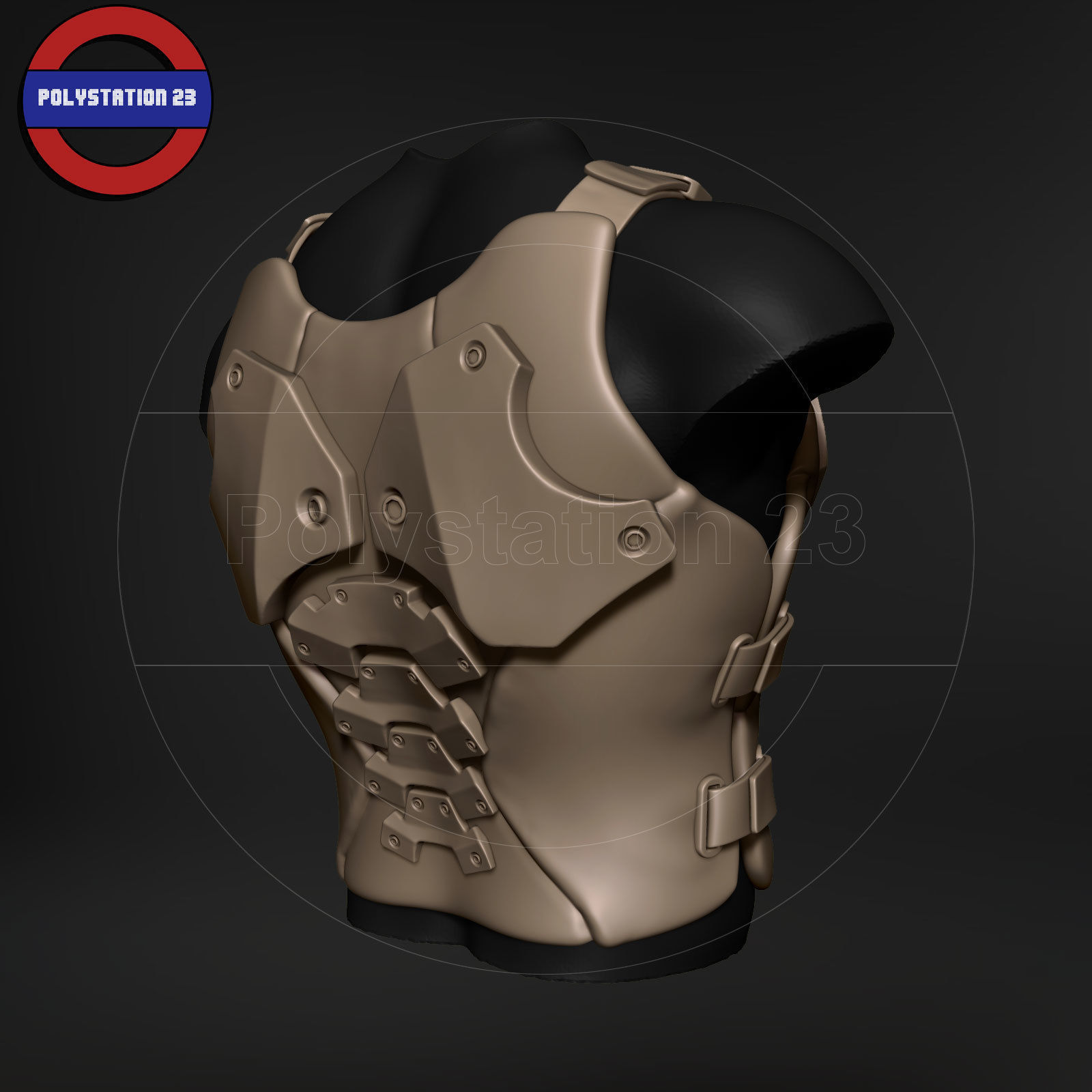 Sci fi character Torso armour v6 highpoly zbrush 3D model_5
