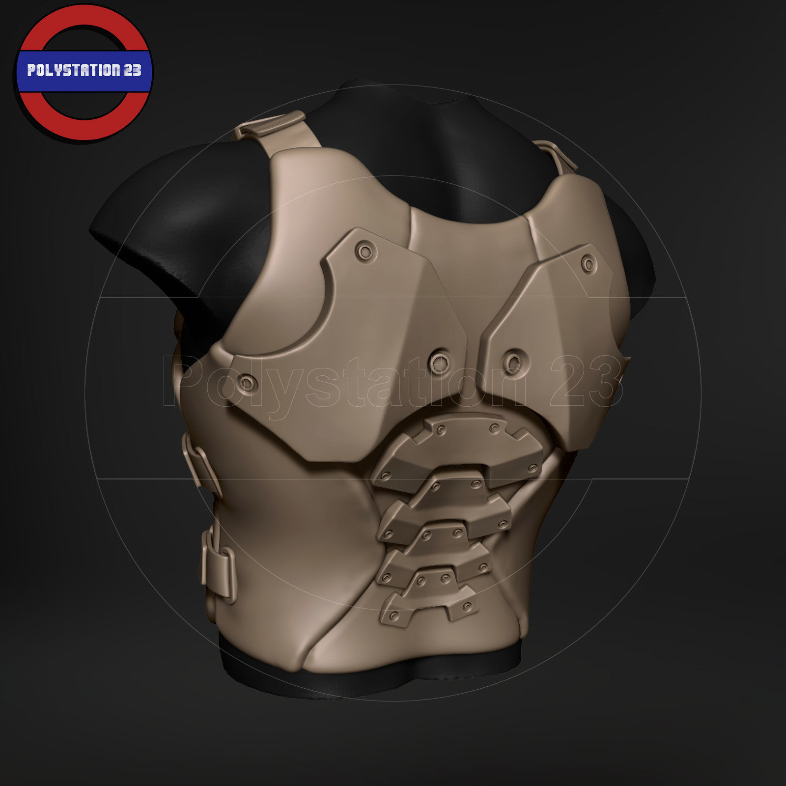 Sci fi character Torso armour v6 highpoly zbrush 3D model_3
