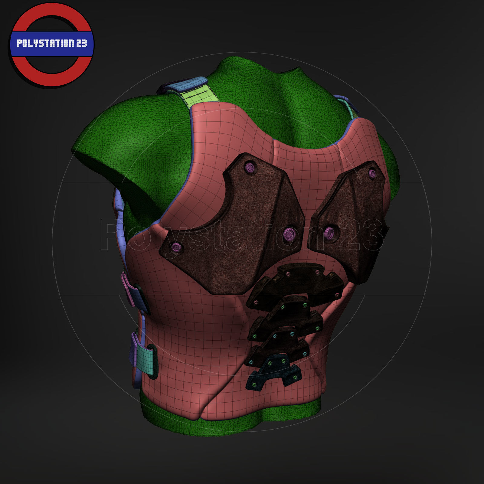 Sci fi character Torso armour v6 highpoly zbrush 3D model_12