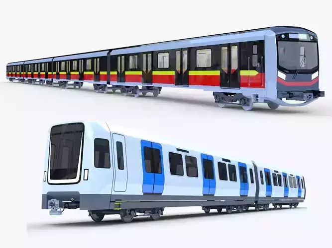 Stockholm and Warsaw metro trains 3D Model Collection