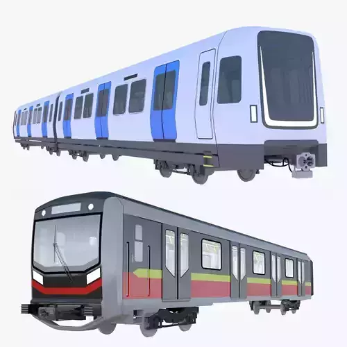 Stockholm and Warsaw metro trains 3D Model Collection