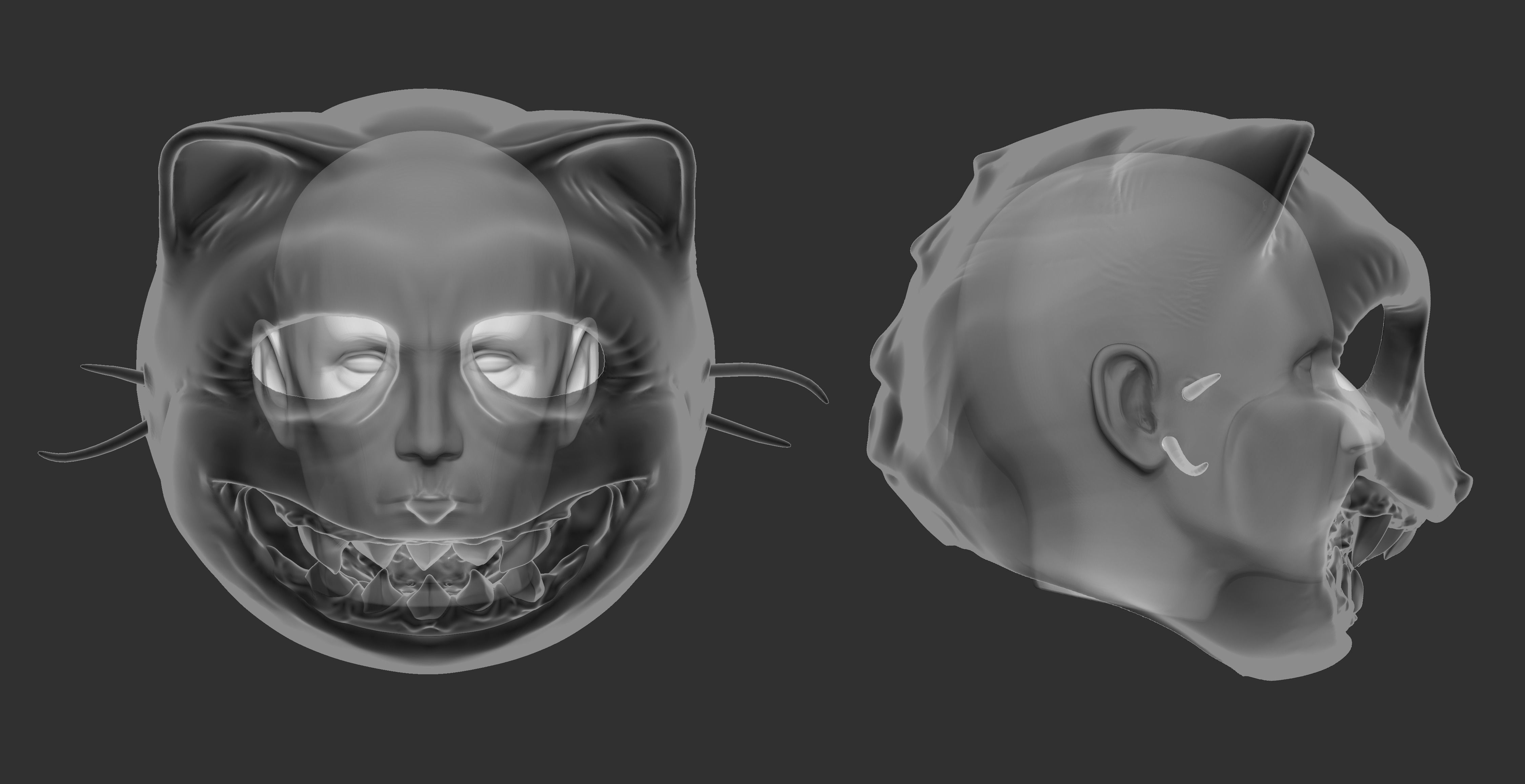 PocketCat Cosplay Mask Fear and Hunger 3D print model_2