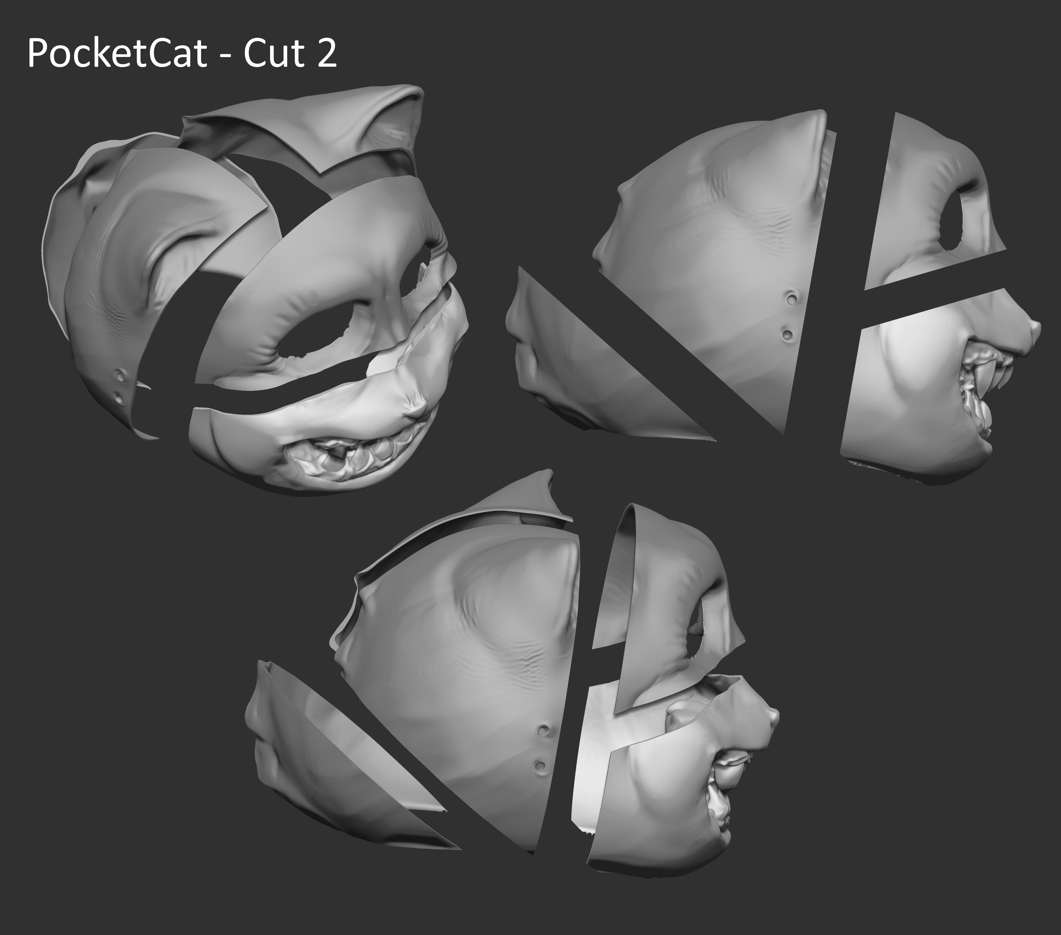 PocketCat Cosplay Mask Fear and Hunger 3D print model_5