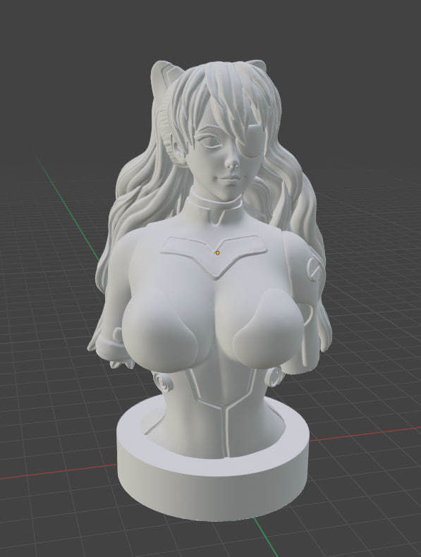 Asuka Langley anime 3d model ready to print bust 3D print model_1