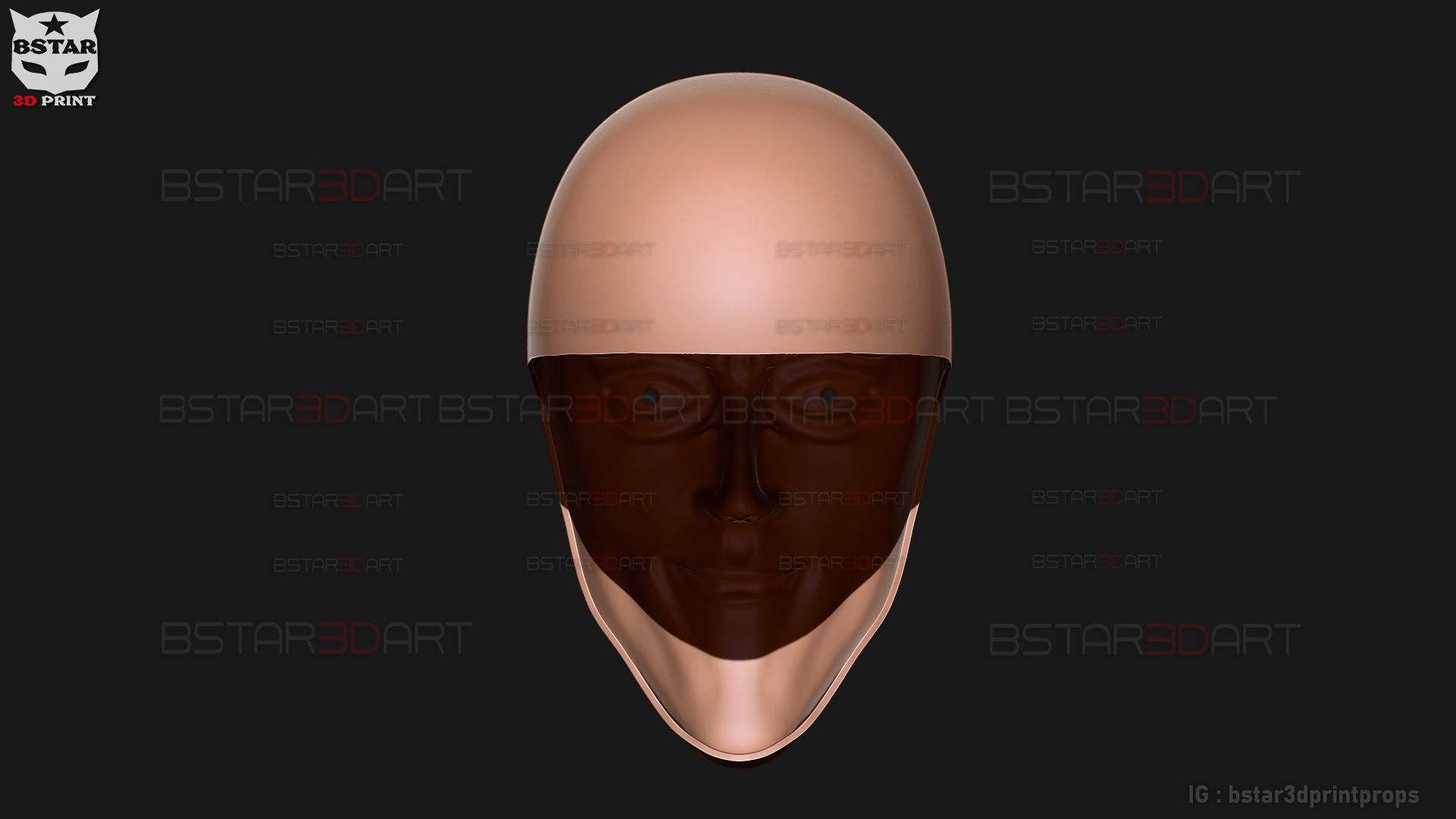 Black Sperm Mask - One Punch Man Cosplay 3D print model_9