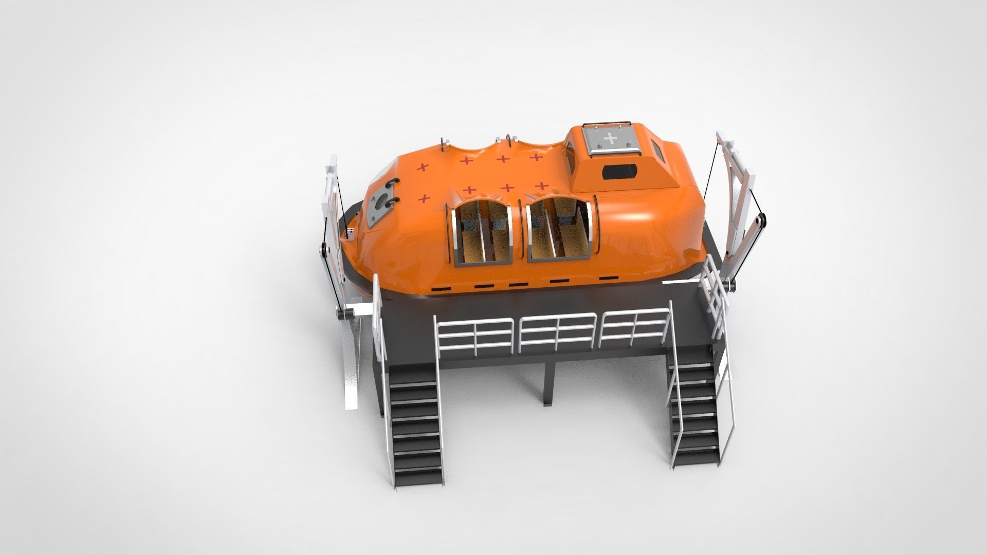 lifeboat full equipment 3D model_4