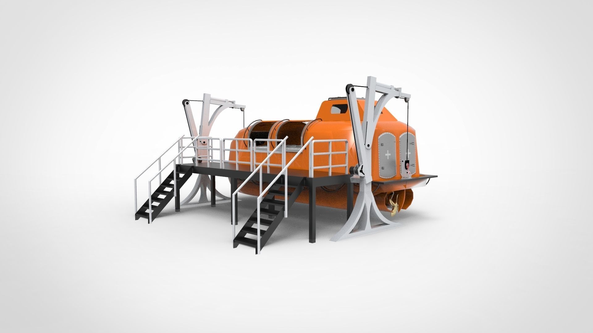 lifeboat full equipment 3D model_3
