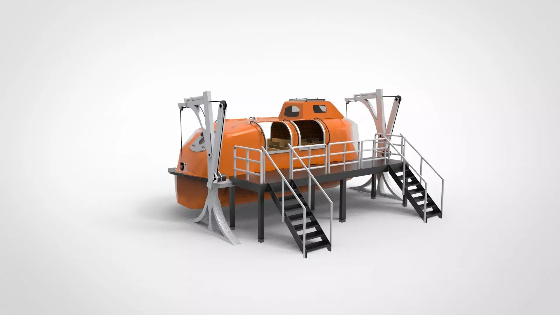 lifeboat full equipment 3D model_0