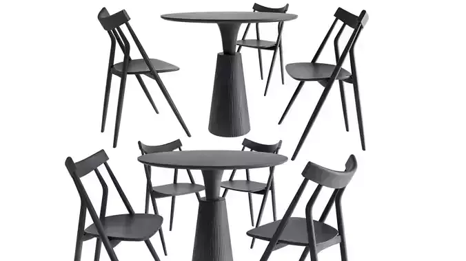 Pointe Zanat table and Arflex Lizzy chair